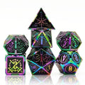 7pcs Dice Metal Sword Circle Rainbow Font Black