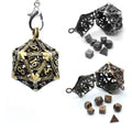 Dice Novelty Keyring D20 Locket Mini Set Bronze