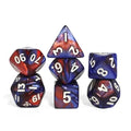 7pcs Dice Acrylic Mini White Font Brown Purple