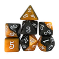 Blend of Black & Orange Acrylic - 7pcs RPG Full Dice Set