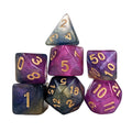 Glitter in Purple & Blue Acrylic - 7pcs RPG Full Dice Set