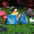 7pcs Dice Gem Stone Cat Eye Mushroom White Font Blue