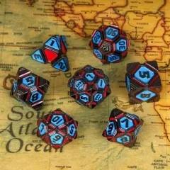 7pcs Dice Metal Alien Ship Blue Red Nickel