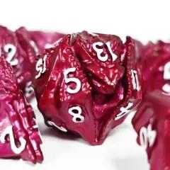 7pcs Dice Metal Dragon Head Red