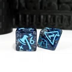 7pcs Dice Resin Pattern Class Blue Font Blue