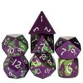 7pcs RPG Dice Set - Green & Purple Anodized Aluminium