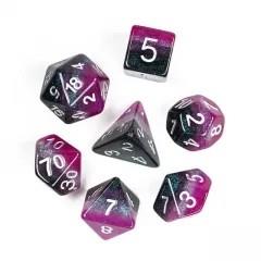 7pcs Dice Resin Layer Silver Font A Sexual Blue Purple