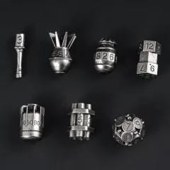 7pcs Dice Metal Bomb Worn Silver