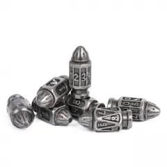 7pcs Dice Metal Bullet Worn Silver