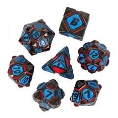 7pcs Dice Metal Alien Ship Blue Red Nickel