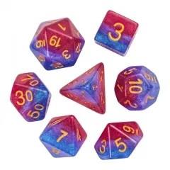 7pcs Dice Resin Layer Gold Font Bisexual Pink Purple Blue