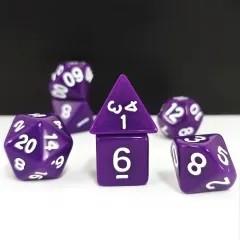 7pcs Dice Acrylic Blend White Font Solid Purple