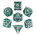 7pcs Dice Metal Druid Vine Silver Font Green