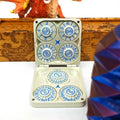 Dice Metal Spinner Folding Blue Font Light Silver Blue
