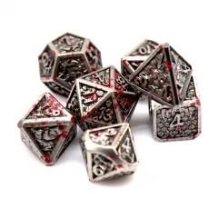 Monster in Silver Metal - 7pcs RPG Dice Set