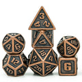 7pcs RPG Dice Set - Miniature Copper Metal