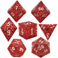 7pcs Dice Metal Hollow Maze White Font Red