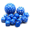 15pcs Dice Acrylic Sets White Font Blue