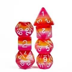 7pcs Dice Resin Layer Silver Font Lesbian Red Yellow Pink