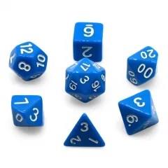 7pcs Dice Acrylic Blend White Font Solid Blue