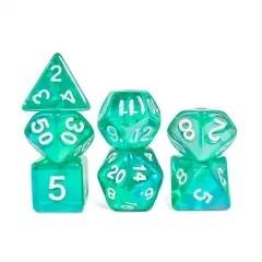 7pcs Dice Acrylic Metallic Clear Green