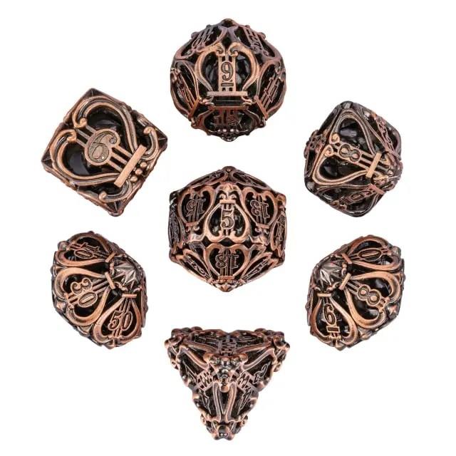 7pcs Dice Metal Hollow Lute Copper