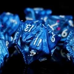 7pcs Dice Metal Dragon Head Blue