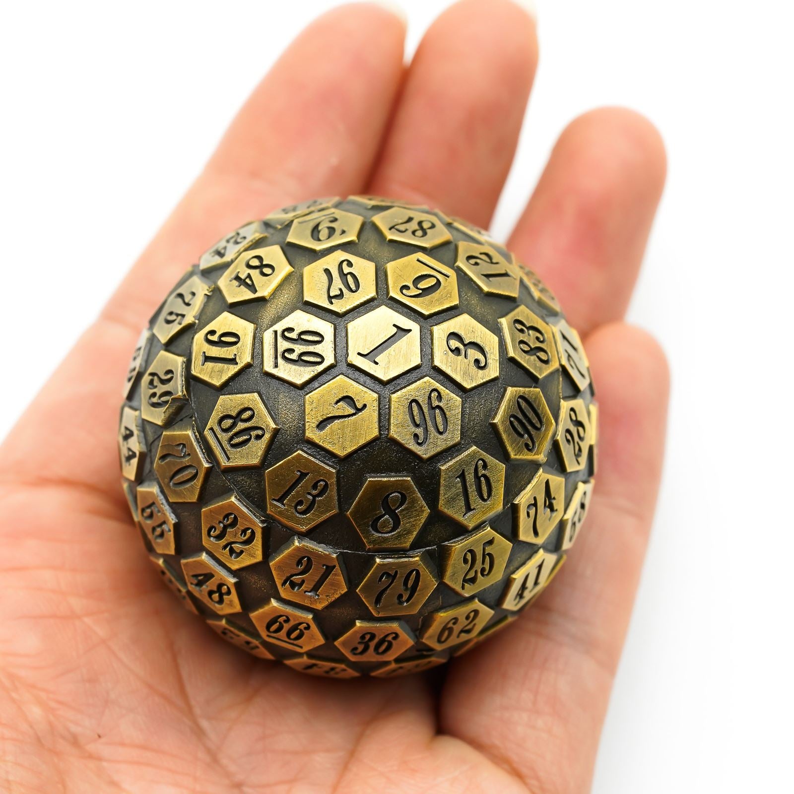 D100 RPG Dice - Gold Metal