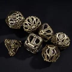 7pcs Dice Metal Hollow Lute Bronze