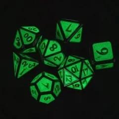 7pcs Dice Metal Glow Nickel Font Grey