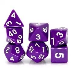 7pcs Dice Acrylic Blend White Font Solid Purple
