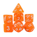 Clear Orange Acrylic - 7pcs RPG Full Dice Set
