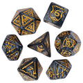 Weapons on Silk Black Acrylic - 7pcs RPG Oversized Dice Set