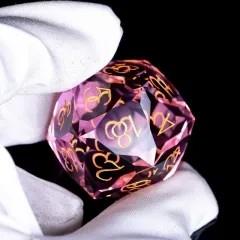 7pcs Dice Gem Glass Facet Black Font Purple (UD)