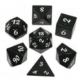 7pcs Dice Gem Glass White Font Green Glitter Black