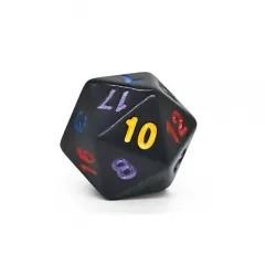 7pcs Dice Acrylic Blend Multi Font Solid Black