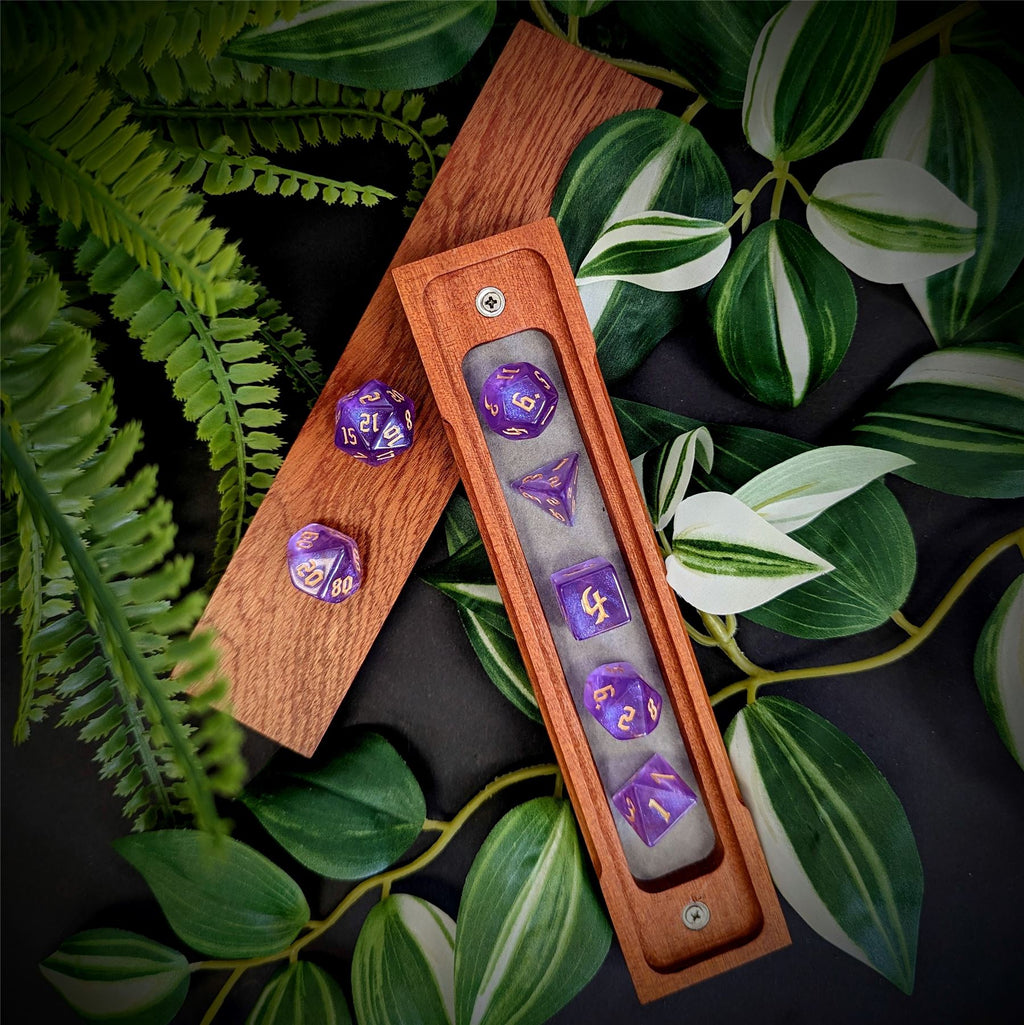 Glitter in Purple Acrylic - 7pcs RPG Full Dice Set