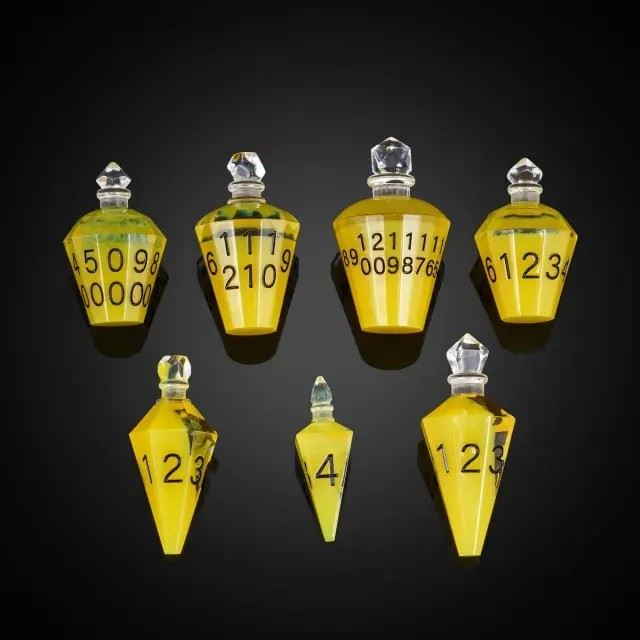 Yellow Potion Resin -  7pcs RPG Dice Set
