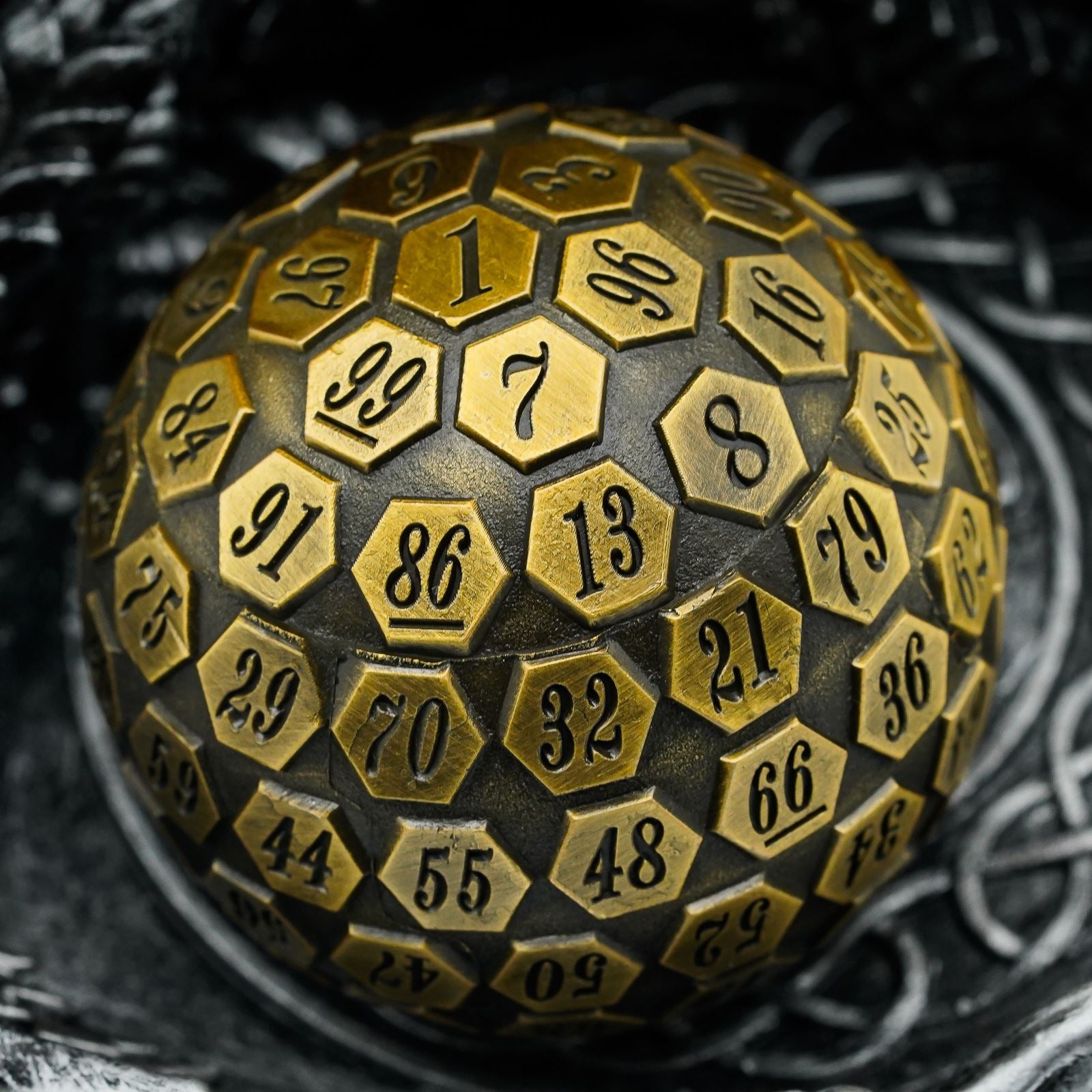 D100 RPG Dice - Gold Metal