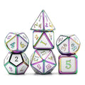 Forest Green in Rainbow Metal - 7pcs RPG Dice Set
