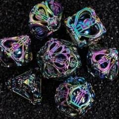 7pcs Dice Metal Hollow Lute Rainbow
