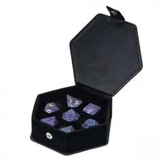 7pcs Dice Gem Frosted Glass Rainbow Font Cracked Purple (UD)