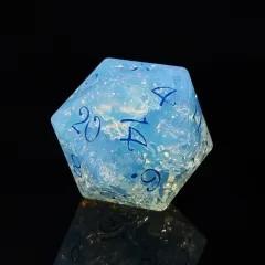 7pcs Dice Gem Stone Opalite Blue Font Cracked White