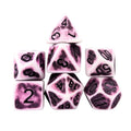 Washed Purple on White Acrylic - 7pcs RPG Full Dice Set