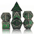 7pcs Dice Metal Sword Circle Nickel Font Green