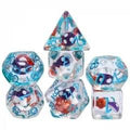 Purple Mushroom in Clear Resin - 7pcs RPG Full Dice Set