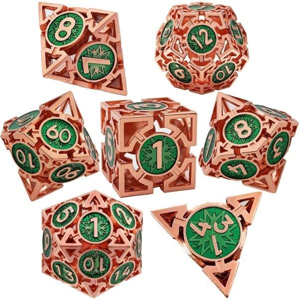 7pcs Dice Metal Hollow Arrow Copper Green