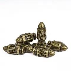 7pcs Dice Metal Bullet Worn Bronze