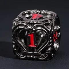 7pcs Dice Metal Hollow Lute Red Font Nickel