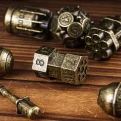 7pcs Dice Metal Bomb Worn Bronze